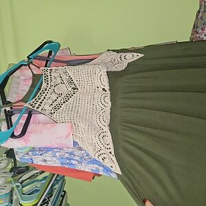 Olive green summer dress